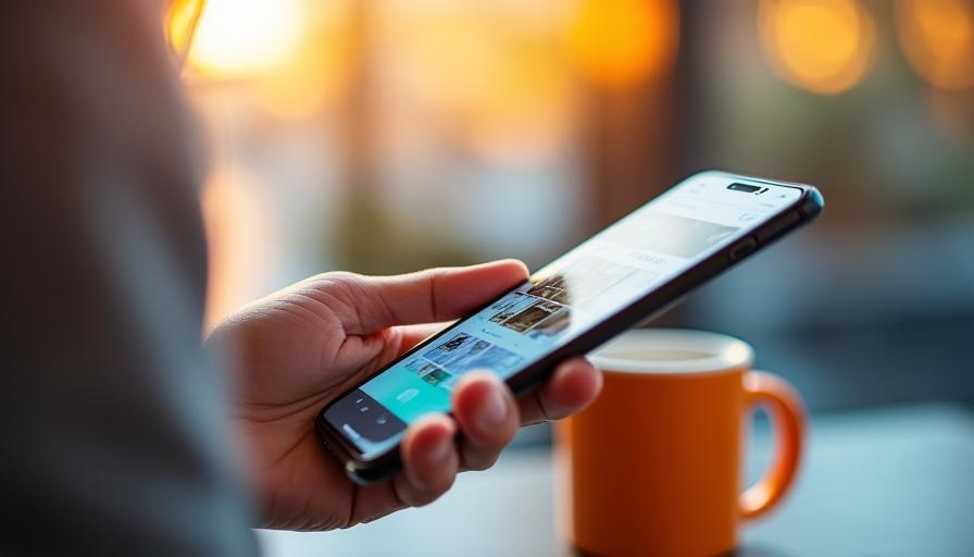 Ein mobiles Endgerät zeigt ein nahtloses Einkaufserlebnis in einer Social Media App